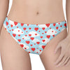 Red Heart Balloon Pattern Print Women's Thong