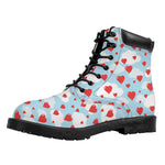 Red Heart Balloon Pattern Print Work Boots