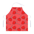 Red Heart Lollipop Pattern Print Adjustable Apron
