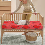 Red Heart Lollipop Pattern Print Baby Crib Sheet