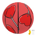 Red Heart Lollipop Pattern Print Basketball