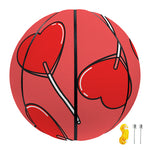 Red Heart Lollipop Pattern Print Basketball