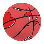 Red Heart Lollipop Pattern Print Basketball