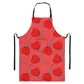 Red Heart Lollipop Pattern Print Bib Apron With Pocket