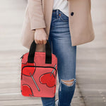 Red Heart Lollipop Pattern Print Bible Tote Bag