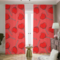 Red Heart Lollipop Pattern Print Dimout Pencil Pleat Curtains