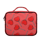 Red Heart Lollipop Pattern Print Briefcase Bible Bag