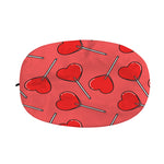 Red Heart Lollipop Pattern Print Car Side Mirror Covers