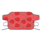Red Heart Lollipop Pattern Print Car Windshield Snow Cover