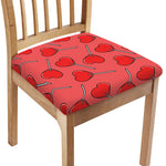 Red Heart Lollipop Pattern Print Chair Cushion Cover
