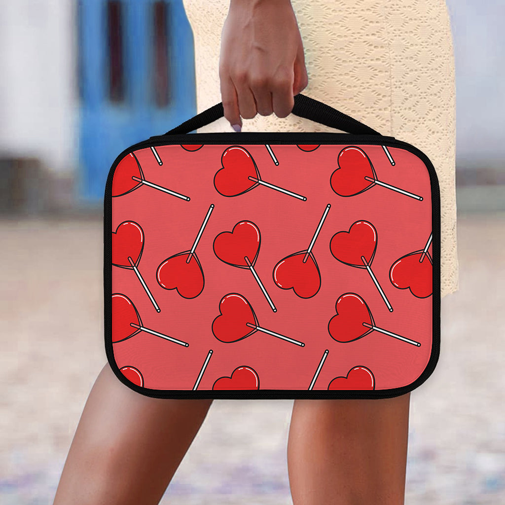 Red Heart Lollipop Pattern Print Classic Bible Case