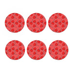 Red Heart Lollipop Pattern Print Coaster Set