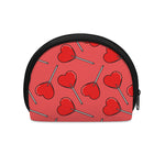 Red Heart Lollipop Pattern Print Coin Purse