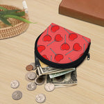 Red Heart Lollipop Pattern Print Coin Purse