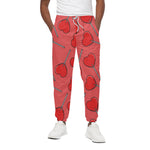 Red Heart Lollipop Pattern Print Cotton Pants