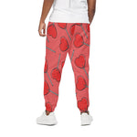 Red Heart Lollipop Pattern Print Cotton Pants
