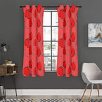 Red Heart Lollipop Pattern Print Curtain
