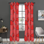 Red Heart Lollipop Pattern Print Curtain