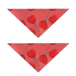 Red Heart Lollipop Pattern Print Dog Bandana