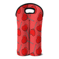 Red Heart Lollipop Pattern Print Double Neoprene Wine Tote