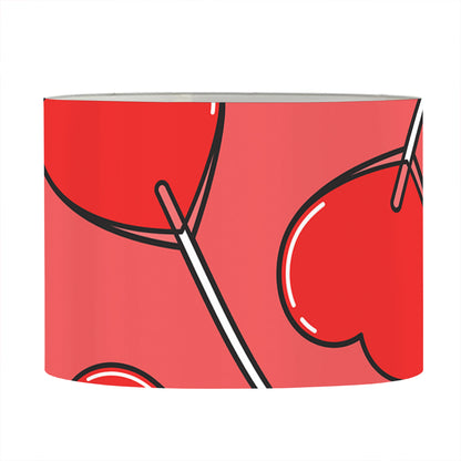 Red Heart Lollipop Pattern Print Drum Lamp Shade