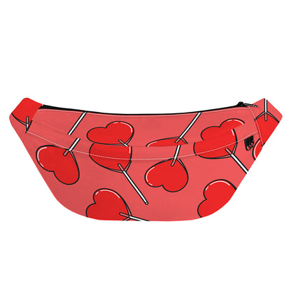 Red Heart Lollipop Pattern Print Fanny Pack