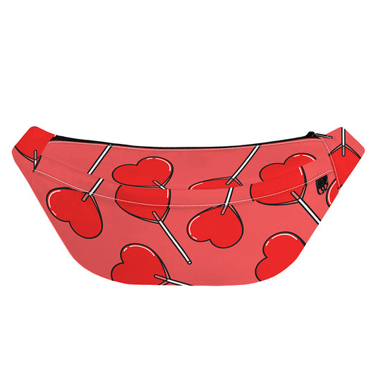 Red Heart Lollipop Pattern Print Fanny Pack