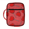 Red Heart Lollipop Pattern Print Front Pocket Bible Bag