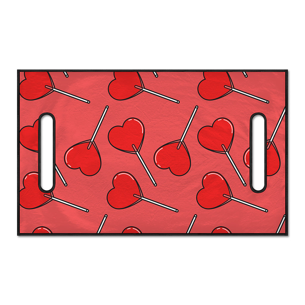 Red Heart Lollipop Pattern Print Golf Cart Seat Cover