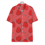 Red Heart Lollipop Pattern Print Hawaiian Shirt