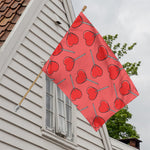 Red Heart Lollipop Pattern Print House Flag