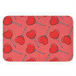 Red Heart Lollipop Pattern Print Indoor Door Mat