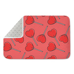 Red Heart Lollipop Pattern Print Indoor Door Mat