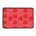 Red Heart Lollipop Pattern Print Kitchen Mat