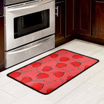 Red Heart Lollipop Pattern Print Kitchen Mat