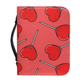 Red Heart Lollipop Pattern Print Leather Bible Cover