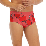 Red Heart Lollipop Pattern Print Men's Briefs