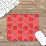 Red Heart Lollipop Pattern Print Mouse Pad
