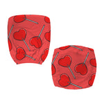 Red Heart Lollipop Pattern Print Office Chair Cover