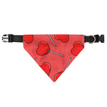 Red Heart Lollipop Pattern Print Over The Collar Dog Bandana