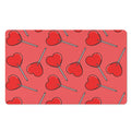 Red Heart Lollipop Pattern Print Polyester Doormat