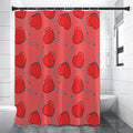 Red Heart Lollipop Pattern Print Premium Shower Curtain