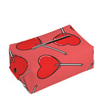 Red Heart Lollipop Pattern Print Rectangle Tissue Box Cover