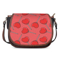 Red Heart Lollipop Pattern Print Saddle Bag