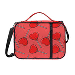 Red Heart Lollipop Pattern Print Shoulder Strap Bible Bag