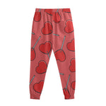 Red Heart Lollipop Pattern Print Sweatpants
