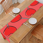 Red Heart Lollipop Pattern Print Table Runner