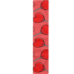 Red Heart Lollipop Pattern Print Table Runner