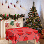 Red Heart Lollipop Pattern Print Tablecloth