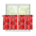Red Heart Lollipop Pattern Print Tier Curtains